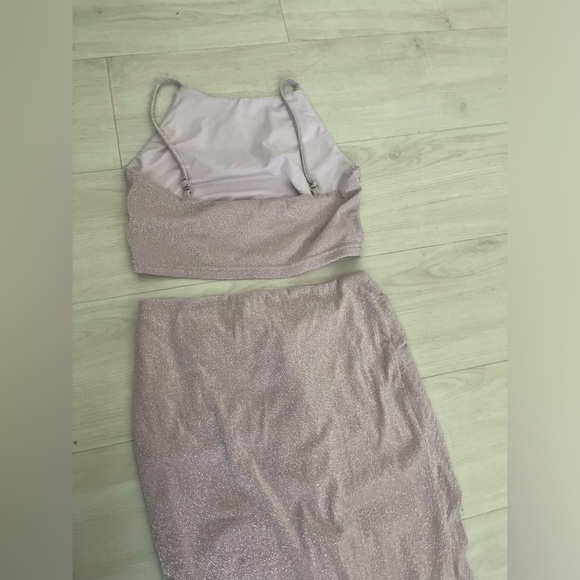 Superdown Set Halter Top Skirt Tiana Purple Lilac Metallic size S - Picture 6 of 6